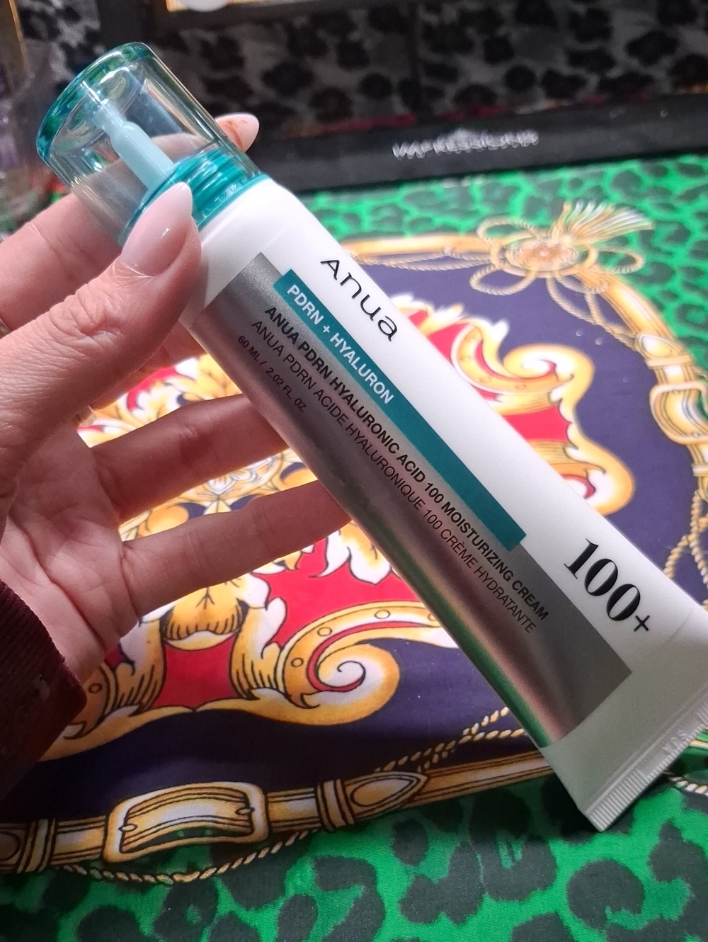Anua PDRN + Hyaluron Moisturizing Cream — White & Teal